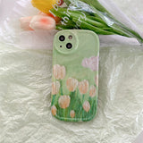 Cute Green Flower Soft Silicone iPhone Case