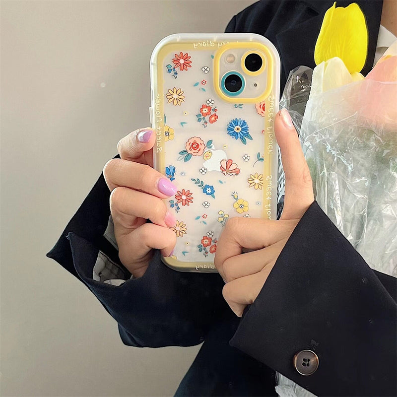 Sweet Daisy Flower Painting Shockproof Clear Soft iPhone Case