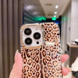 Crystal Cheetah Leopard Print Shockproof Sturdy Clear Hard iPhone Case