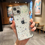 Luxury Glitter Plating Star Clear iPhone Case