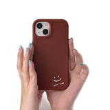 Solid Color Cartoon Smile Face Soft iPhone Case