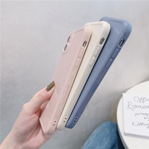 Simple Solid Color Soft Phone Case Back Cover for iPhone