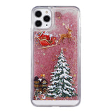 Christmas Glitter Dynamic Liquid Quicksand iPhone Case