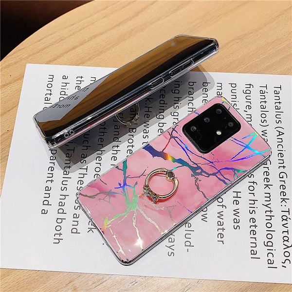 Luxury Marble Ring Holder Samsung Case