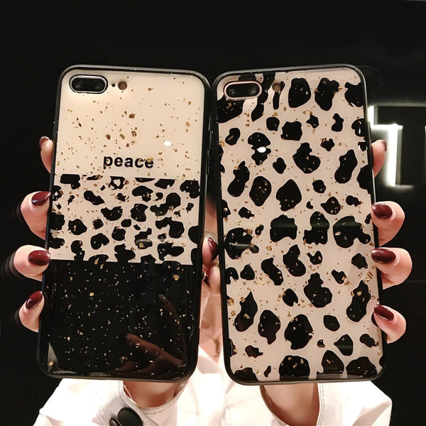 Luxury Leopard Print Glitter Shining Soft Tpu Phone Case Back Cover for iPhone