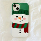 Christmas Cartoon Deer Snowman iPhone Case