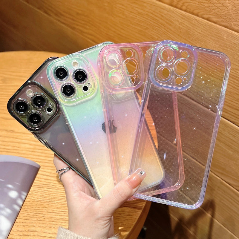 Glitter Colorful Clear Soft iPhone Case