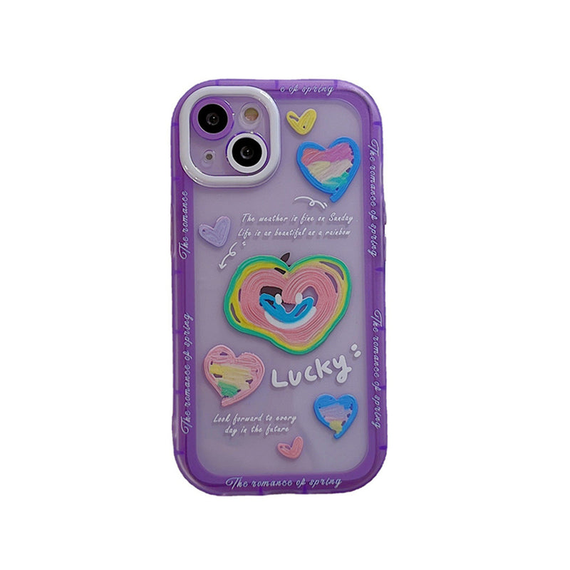 Smile Rainbow Painting Shockproof Clear Soft iPhone Case