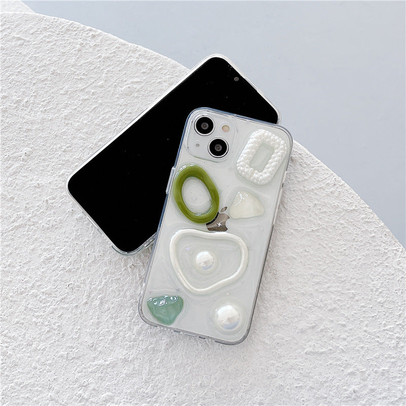 3D Pearl Silicone Soft iPhone Case