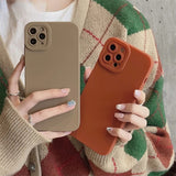 Solid Color Camera Lens Protection Shockproof Silicone Soft iPhone Case