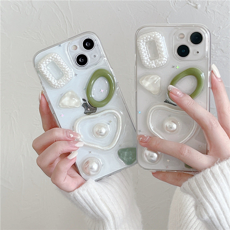 3D Pearl Silicone Soft iPhone Case