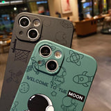 Creative Cute Astronaut Camera Lens Protective Shockproof Soft iPhone Case