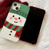 Christmas Cartoon Deer Snowman iPhone Case