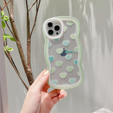 Green Loveheart Shockproof Wrist Strap Holder Soft iPhone Case