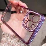 Luxury Plating Glitter Diamond Transparent Soft iPhone Case