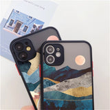 Landscape Painting Shockproof Clear Phone Case Back Cover for iPhone