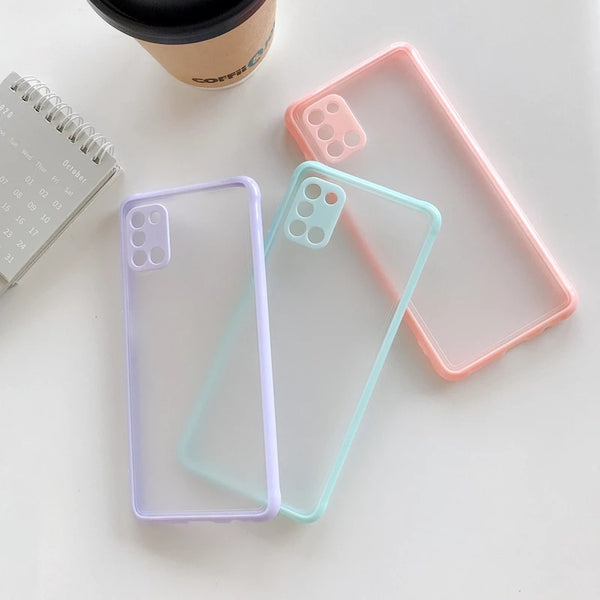 Cute Shockproof Matte Silicone Clear Samsung Case