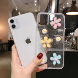 Cute 3D Flower Floral Clear Soft iPhone Case