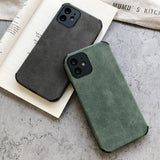 Lambskin Leather Camera Lens Protection Shockproof Silicone Soft iPhone Case