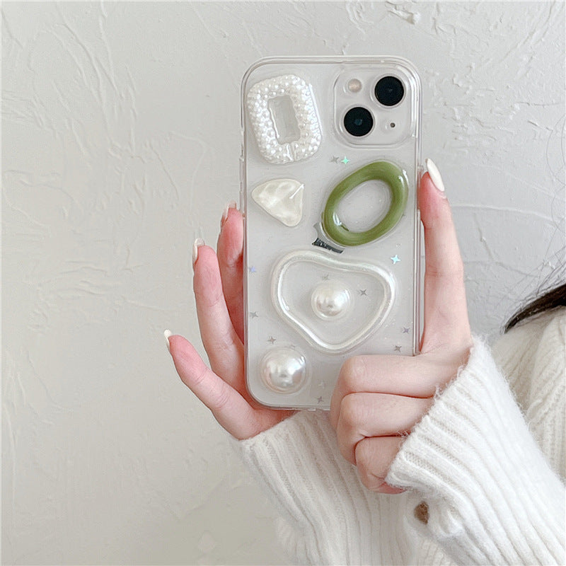 3D Pearl Silicone Soft iPhone Case