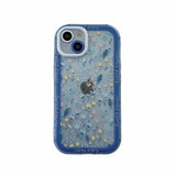 Blue Flower Painting Shockproof Clear Soft iPhone Case