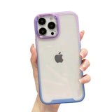 Gradient Frame Edge Metal Camera Clear Soft iPhone Case