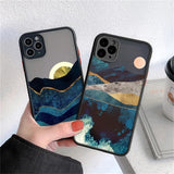 Landscape Painting Shockproof Clear Phone Case Back Cover for iPhone