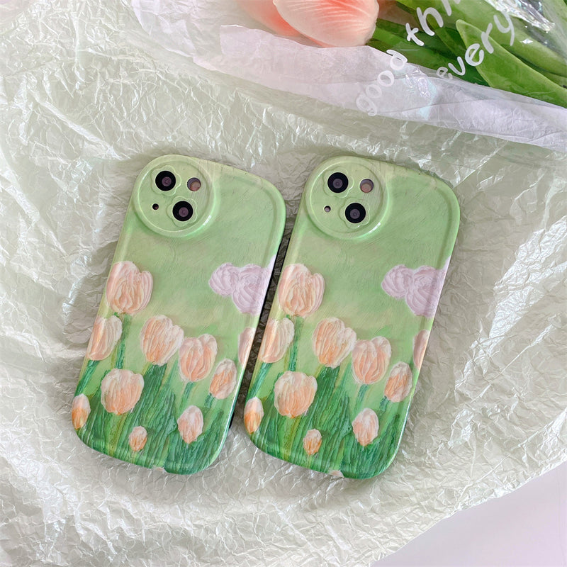 Cute Green Flower Soft Silicone iPhone Case