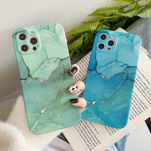 Vintage Marble Soft Phone Case Back Cover for iPhone