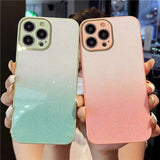 Luxury Gradient Glitter Silicone Shockproof Soft iPhone Case