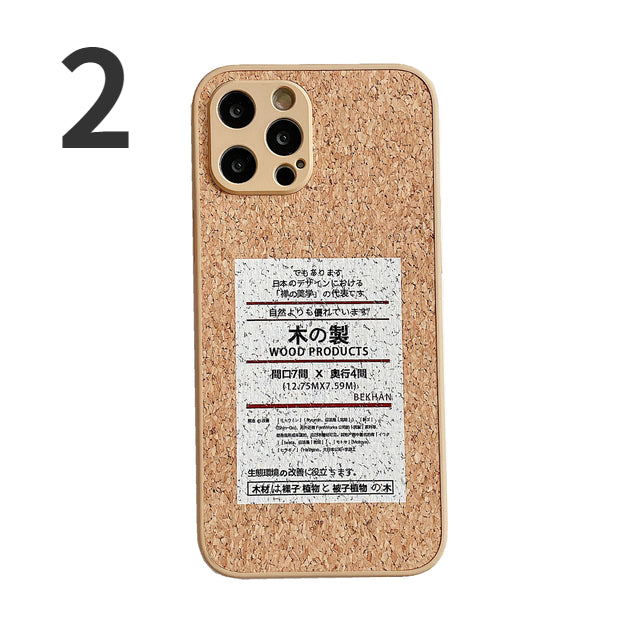 Luxury Cork Wood Environmental Friendly Breathable Shockproof Soft iPhone Case