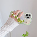 Cute Flower Painting Shockproof Wrist Strap Holder Soft iPhone Case