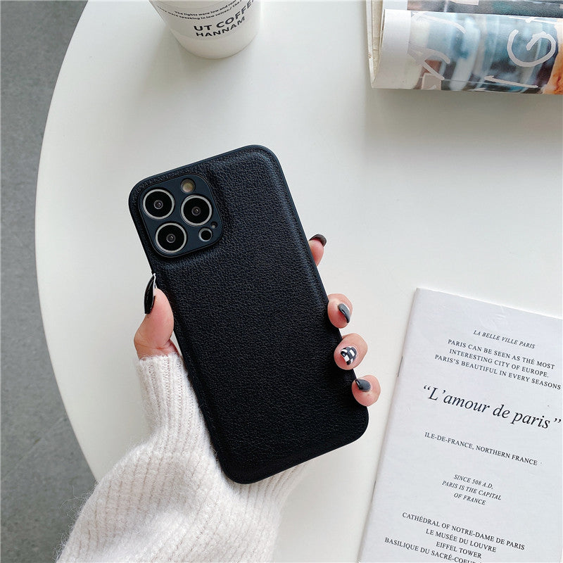 Fashion Leather Texture Camera Lens Protection Shockproof Soft iPhone Case