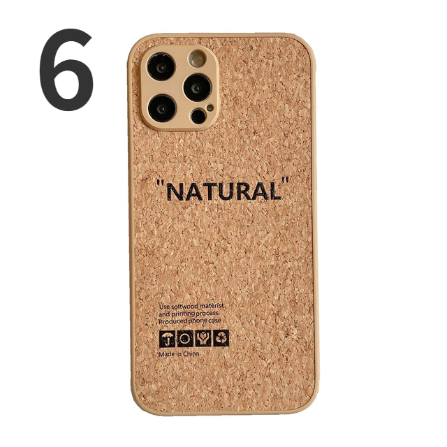 Luxury Cork Wood Environmental Friendly Breathable Shockproof Soft iPhone Case