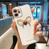 Cute Plating Love Heart 3D Bowknot Shockproof Silicone Soft iPhone Case