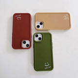 Solid Color Cartoon Smile Face Soft iPhone Case