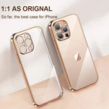 Luxury Square Plating Camera Lens Protection Shockproof Clear Soft iPhone Case