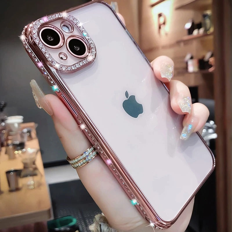 Luxury Plating Glitter Diamond Transparent Soft iPhone Case