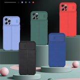 Slide Camera Lens Protection Leather Shockproof Soft iPhone Case