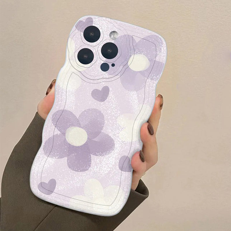 Oil Painting Flower Floral pattern camera Curly Wave Frame Soft iPhone Case