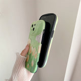 Cute Green Flower Soft Silicone iPhone Case