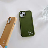 Solid Color Cartoon Smile Face Soft iPhone Case