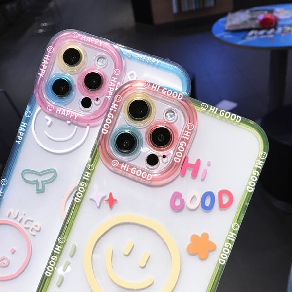 Cute Cartoon Smiley Flower Shockproof Clear Soft iPhone Case