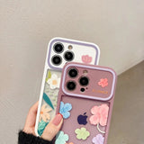 Cute Flower Floral Camera Lens Protection Clear Soft iPhone Case