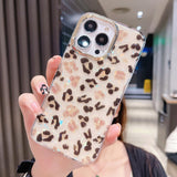 Crystal Cheetah Leopard Print Shockproof Sturdy Clear Hard iPhone Case