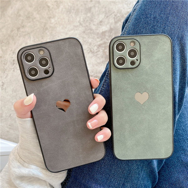 Mirror Love Heart Soft Phone Case Back Cover for iPhone