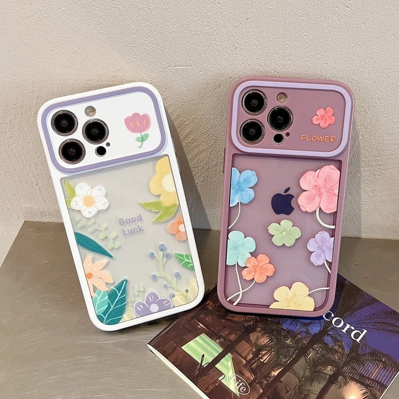 Cute Flower Floral Camera Lens Protection Clear Soft iPhone Case