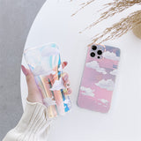 Cute Laser Cloud Pattern Transparent iPhone Case