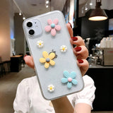 Cute 3D Flower Floral Clear Soft iPhone Case