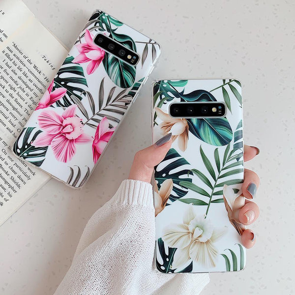 Vintage Flower & Leaf Soft IMD Samsung Case